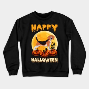 Beagle Halloween Scary Pumpkin Moon Costume Crewneck Sweatshirt